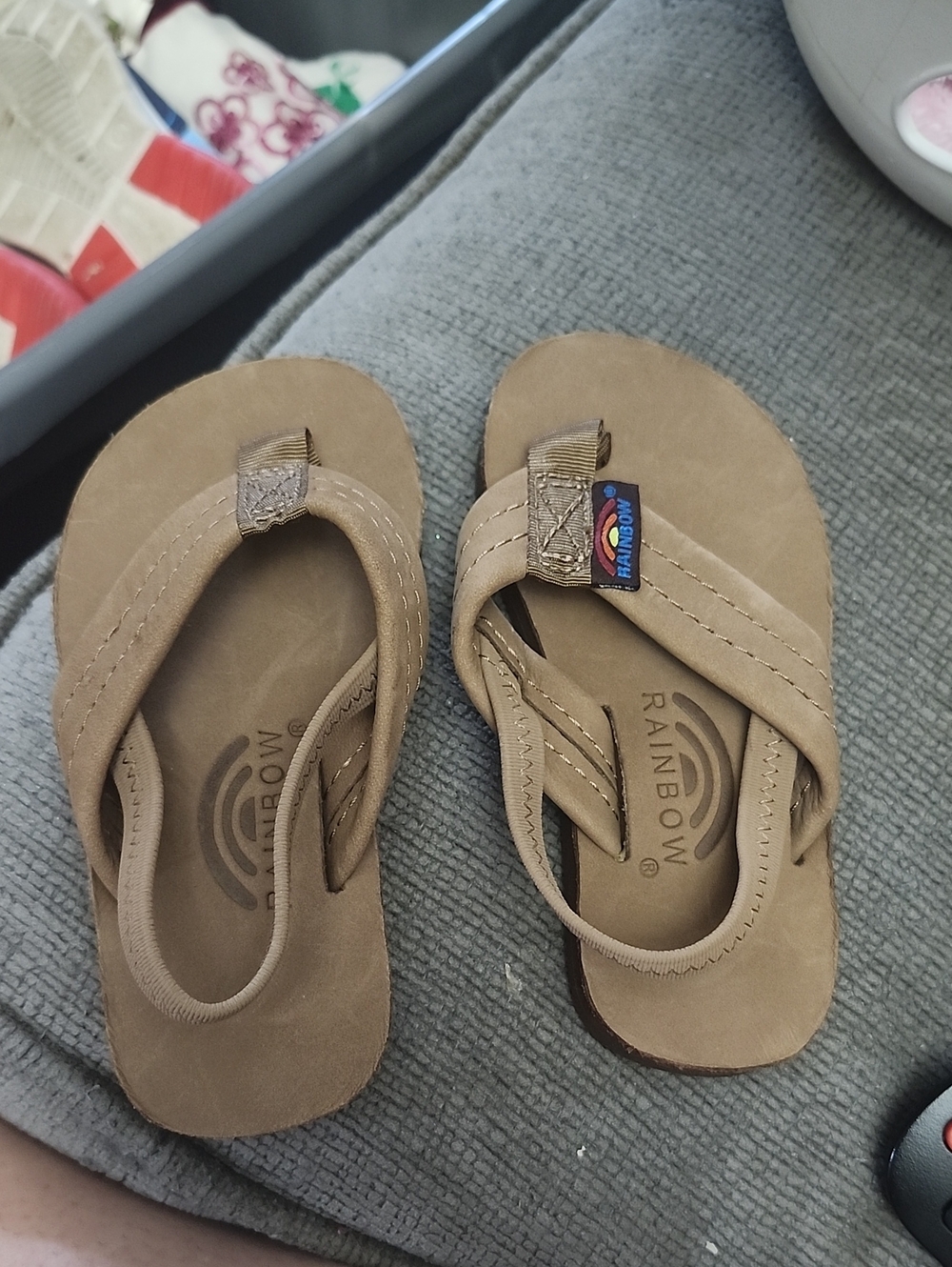 Rainbow Kids Sandal Flip Flops in Tan